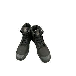 NWT & Box Palladium Men's Baggy Black High Top Canvas Shoe Size 10